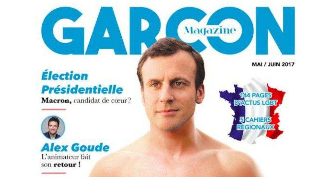 Ημίγυμνος ο Μακρόν σε εξώφυλλο LGBT περιοδικού