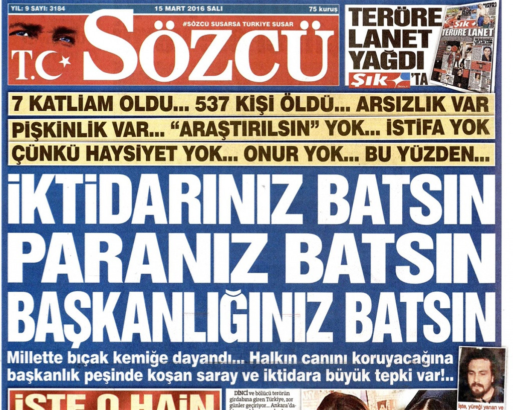 Τουρκία: Εντάλματα σύλληψης για ιδιοκτήτη και υπεύθυνους αντιπολιτευτικής εφημερίδας