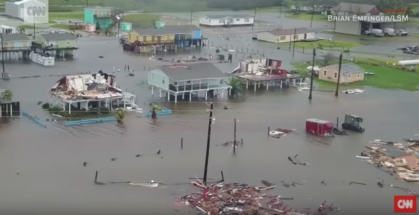BINTEO: Η καταστροφή του τυφώνα Χάρβεϊ από ψηλά