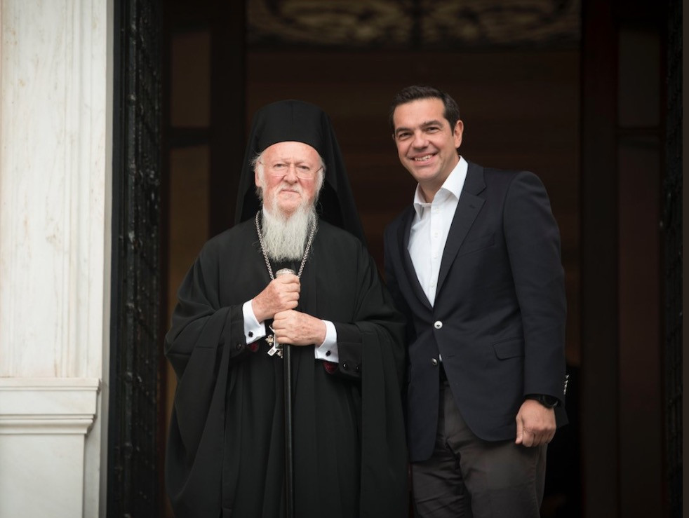 Συνάντηση Τσίπρα με τον Οικουμενικό Πατριάρχη στο Μαξίμου