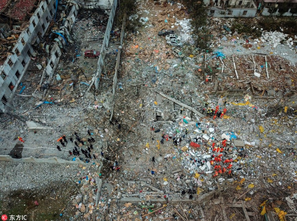 Ισχυρή έκρηξη σε εργοστάσιο στην Κίνα – Κατέρρευσαν κτίρια – Δυο νεκροί και δεκάδες τραυματίες [ΦΩΤΟ+ΒΙΝΤΕΟ]