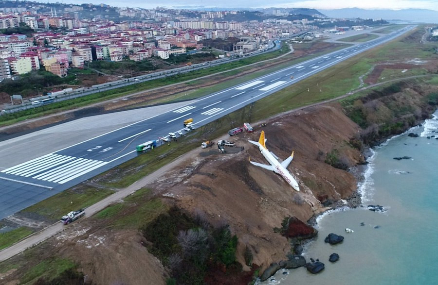 Τουρκία: Παραλίγο «βουτιά» στην θάλασσα για επιβατικό αεροπλάνο [Βίντεο]