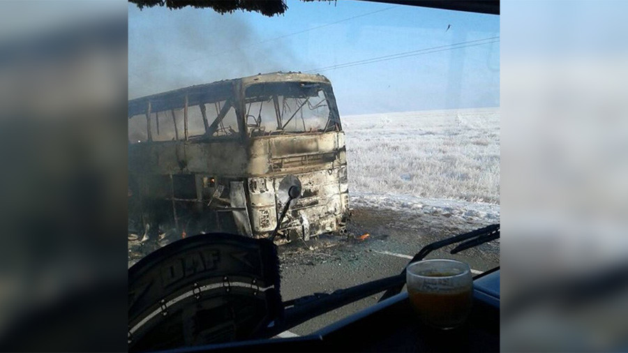 Μεγάλη τραγωδία στο Καζακστάν: 52 άνθρωποι κάηκαν ζωντανοί μέσα σε λεωφορείο [ΒΙΝΤΕΟ]
