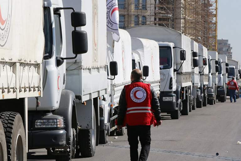 Ανθρωπιστική βοήθεια με 13 φορτηγά εισήλθε στη Γούτα