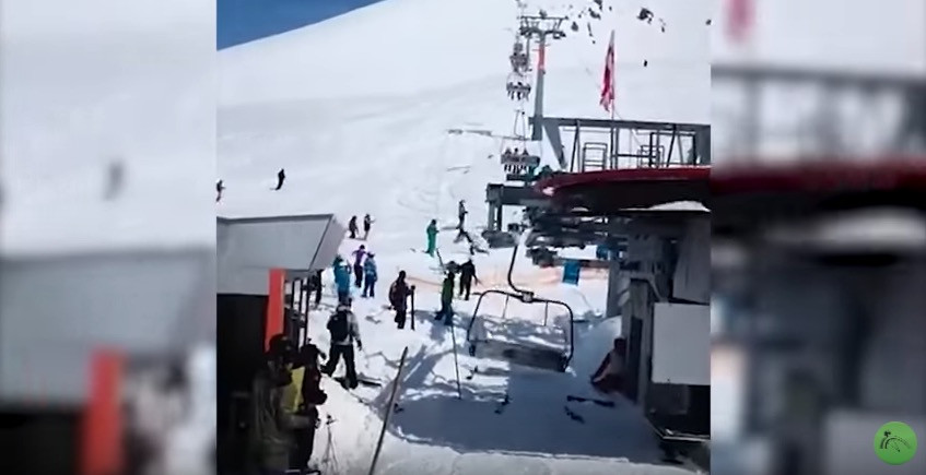 Τρελή πορεία λιφτ σε χιονοδρομική πίστα της Γεωργίας εκτοξεύει και τραυματίζει 8 σκιέρ [Βίντεο]