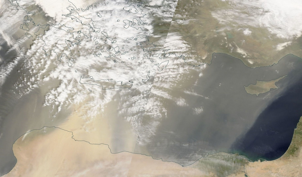 Αόρατη από το διάστημα η Κρήτη λόγω της αφρικανικής σκόνης [Φωτό]