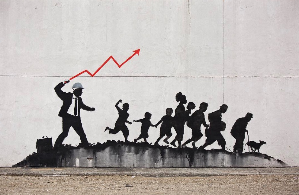 Το νέο γκράφιτι του Banksy για τον καπιταλισμό