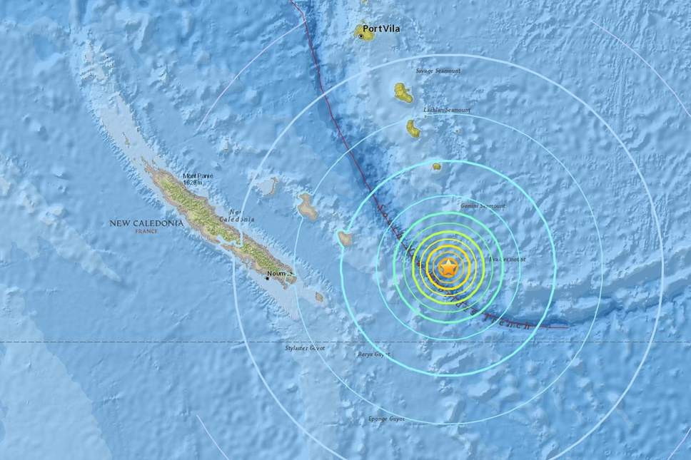 Δύο απανωτοί ισχυροί σεισμοί στη Νέα Καληδονία