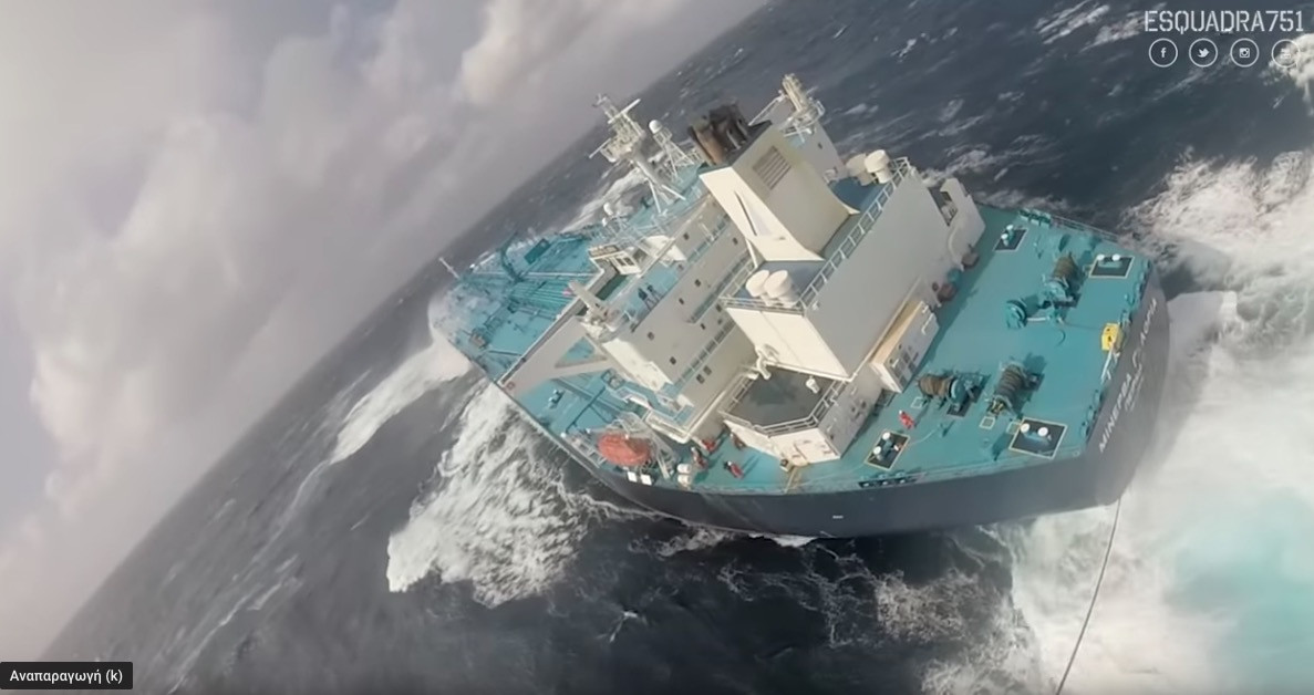 Διάσωση Έλληνα καπετάνιου από το Πολεμικό Ναυτικό της Πορτογαλίας στον Ατλαντικό [Βίντεο]