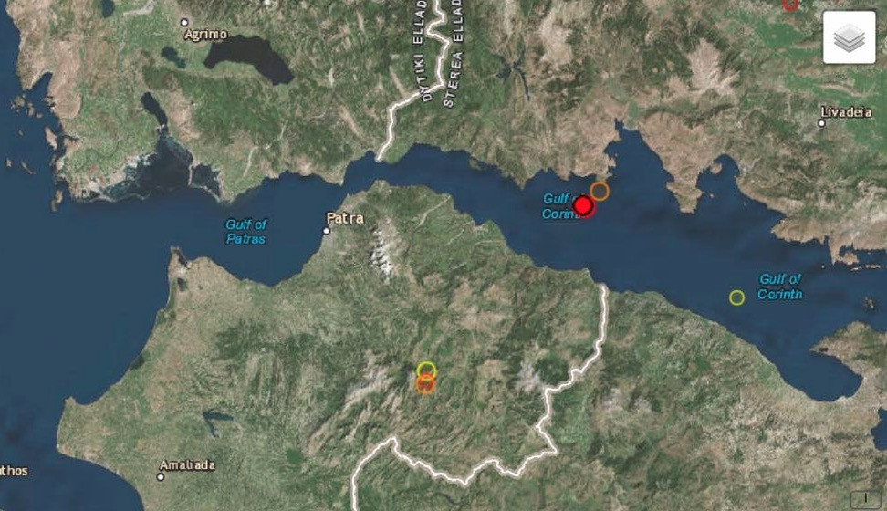 Ισχυρός σεισμός 5,3 Ρίχτερ στον Κορινθιακό