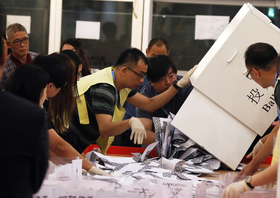 Χονγκ Κονγκ: Ευρεία νίκη των υποψηφίων του αντικυβερνητικού κινήματος