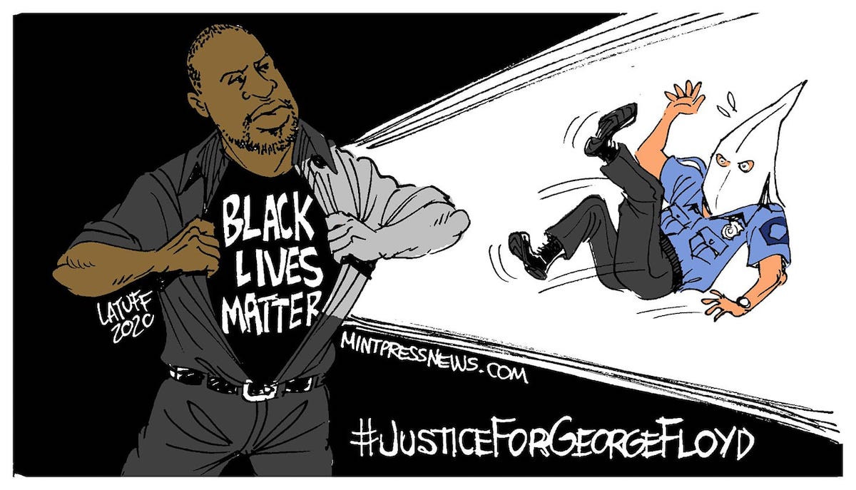 To σκίτσο του Latuff στη μνήμη του George Floyd