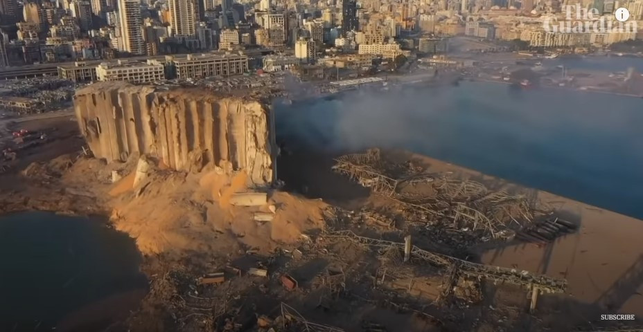 Εναέριο βίντεο δείχνει το μέγεθος της καταστροφής στη Βηρυτό