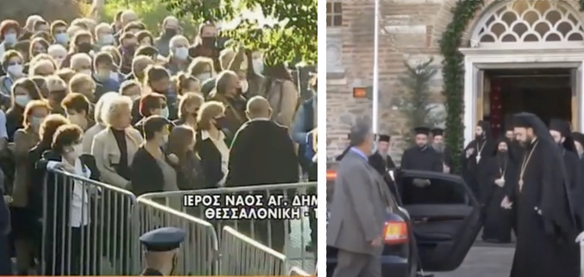 Ουρές πιστών χωρίς αποστάσεις και ιερείς χωρίς μάσκα στον Άγιο Δημήτριο Θεσσαλονίκης