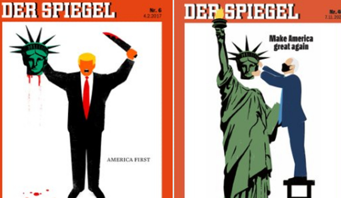 Το σχόλιο του Spiegel για το αποτέλεσμα των αμερικάνικων εκλογών μέσα από δυο σκίτσα