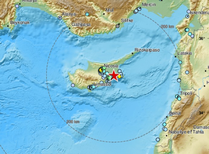 Ισχυρός σεισμός 5,4 ρίχτερ στην Κύπρο