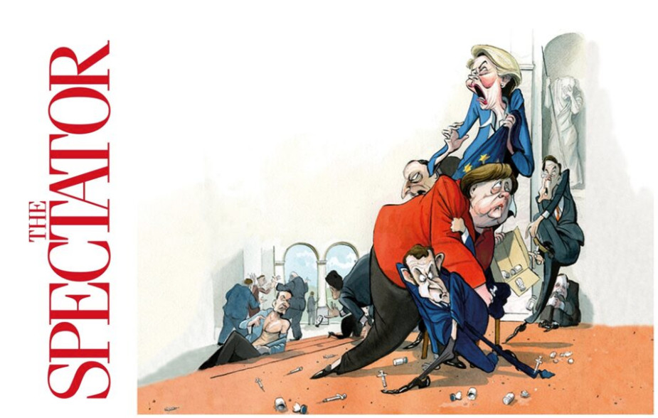 «Οι πανικόβλητοι Ευρωπαίοι ηγέτες και ο γυμνόστηθος Μητσοτάκης» στο εξώφυλλο του The Spectator