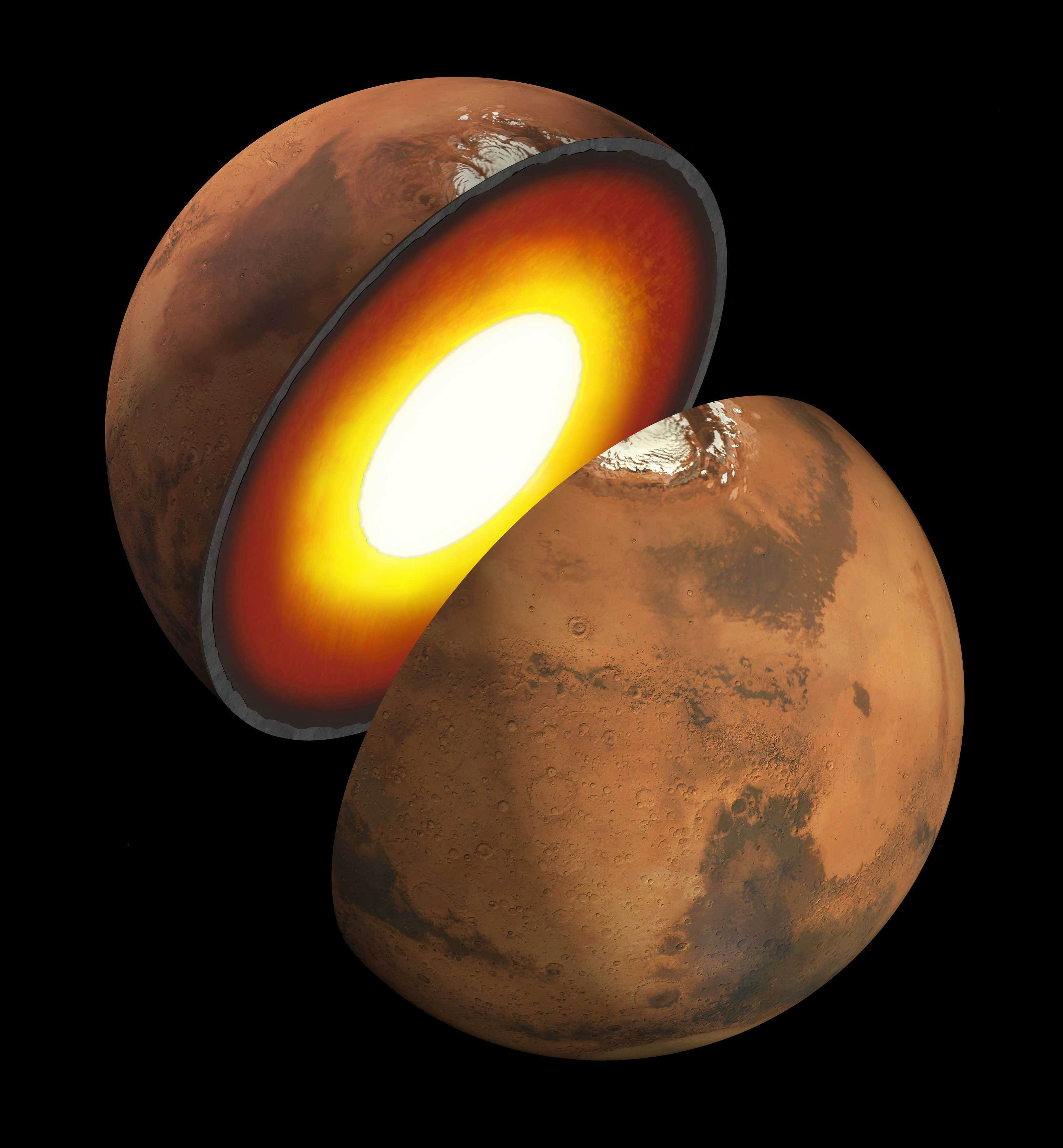 Η τεράστια και ήρεμη μεταλλική «καρδιά» του πλανήτη Άρη