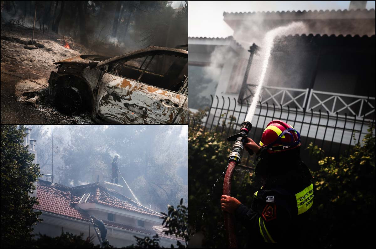 Φωτιά στη Σταμάτα: Κάηκαν σπίτια και αυτοκίνητα – Εκατοντάδες νοικοκυριά χωρίς ρεύμα