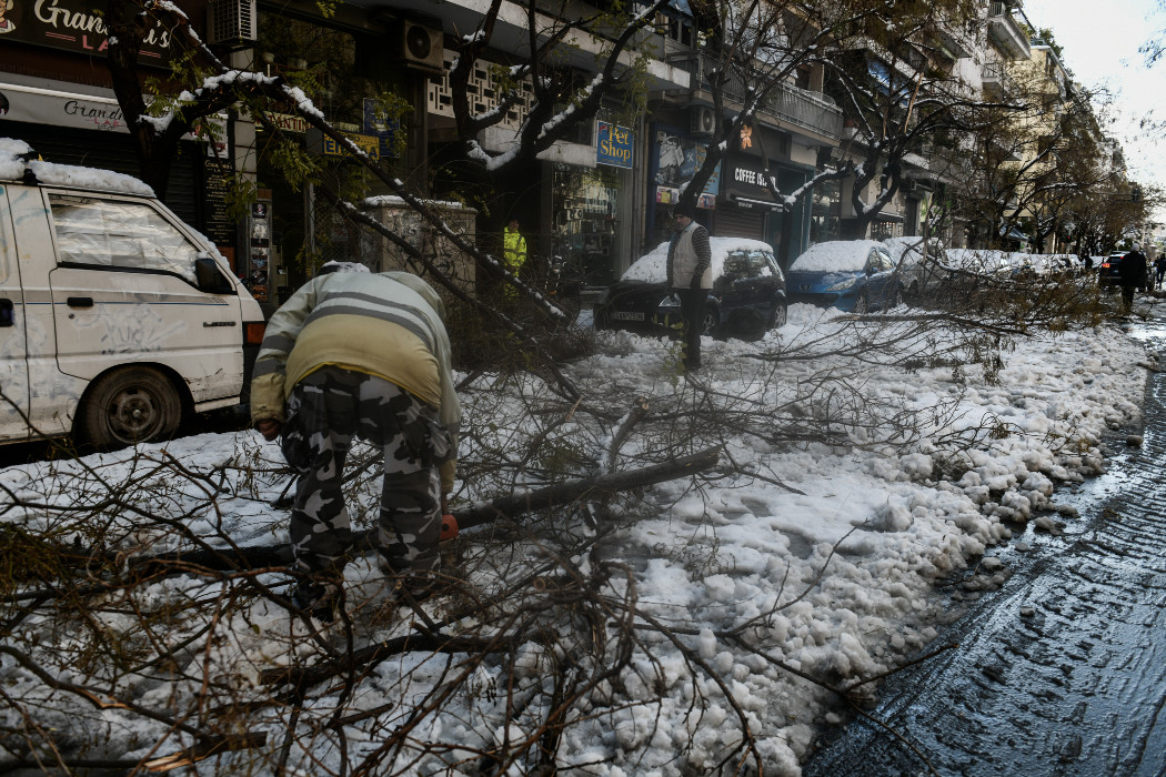 Κακοκαιρία Ελπίς: Μεγάλα προβλήματα στην Αθήνα – Κλειστοί δρόμοι, πεσμένα δέντρα και κομμένα καλώδια ρεύματος [Βίντεο]
