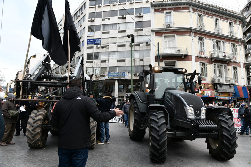 Συλλαλητήριο αγροτών στο κέντρο της Αθήνας