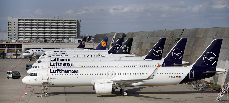 Απεργιακή καθήλωση των αεροπλάνων της Lufthansa