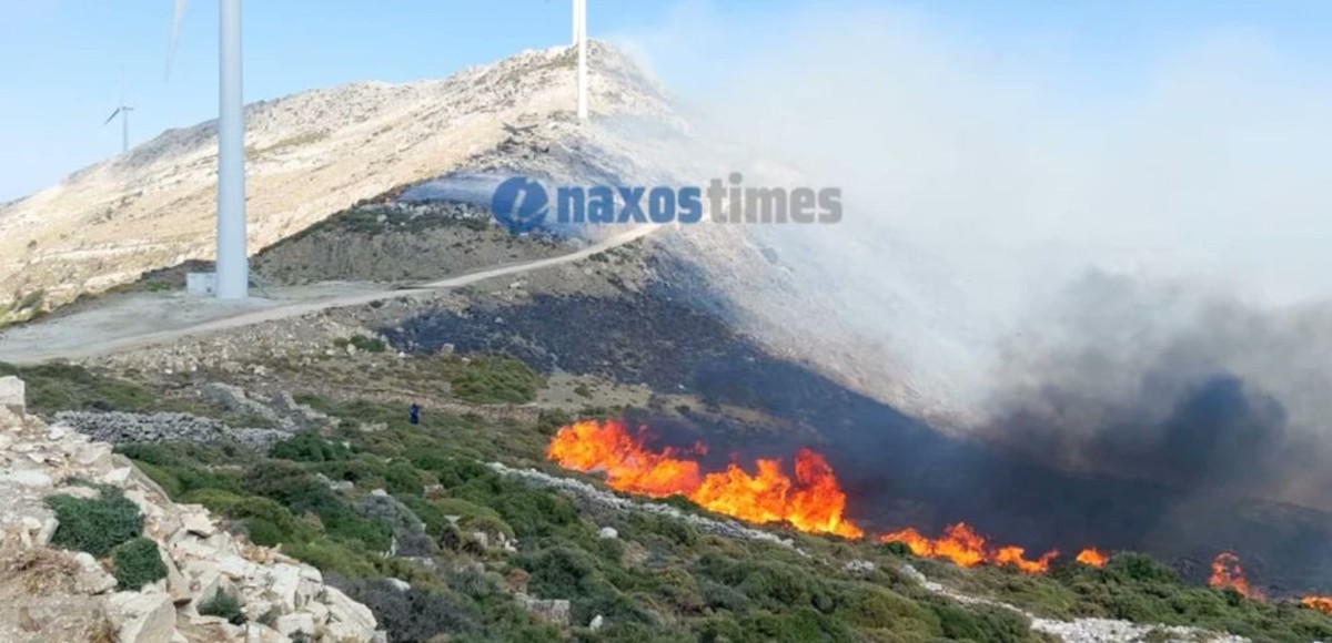 Φωτιά στην Νάξο σε χορτολιβαδική έκταση και βοσκοτόπια [Βίντεο]