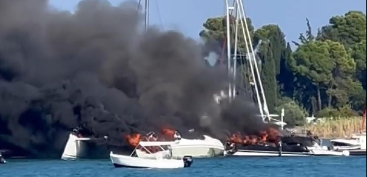 Κέρκυρα: Μεγάλη φωτιά σε μαρίνα – Στις φλόγες σκάφη