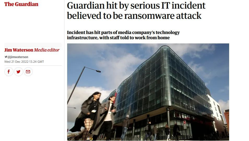 Βρετανία: H εφημερίδα Guardian έπεσε θύμα κυβερνοεπίθεσης